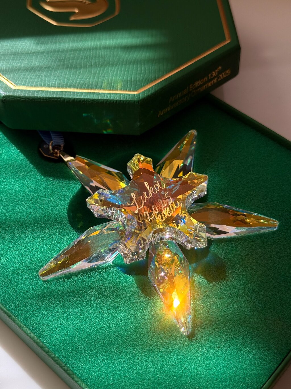 Custom engraved Swarovski Annual Edition crystal ornament