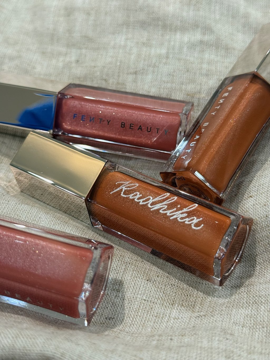 Calligraphy on Fenty Beauty lip gloss — Lettering in the Cloud